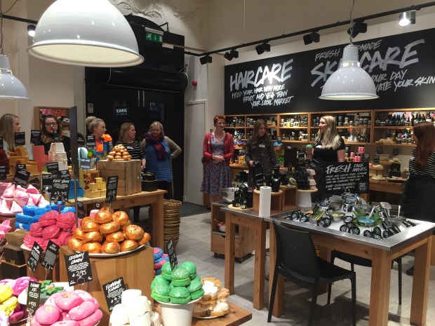 Like children in a sweet shop: the beauty bloggers descend on Lush Chester for the festive showcase Photo: Angela Ferguson