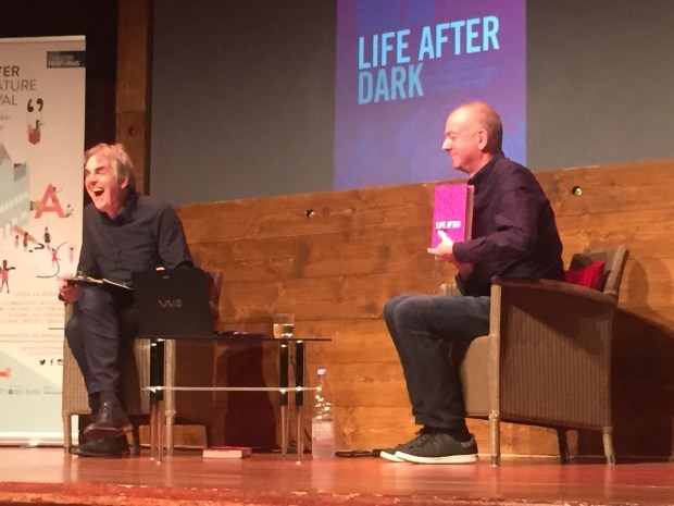 Mark Ellen interviews DJ Dave Haslem Photo: Angela Ferguson